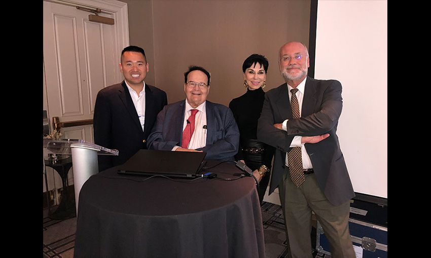 Dr. Allen Miraflor, Dermatopathology fellow 2017-1028, and Dr. Martin Mihm, Dr. Cynthia Magro and Dr. Neil Crowson (left to right) at the Annual American Society for Clinical Pathology Course.